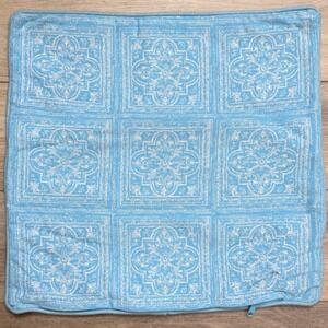 Restoration Hardware 20x20 Outdoor Pillow Cover Pool Blue Medallion Square